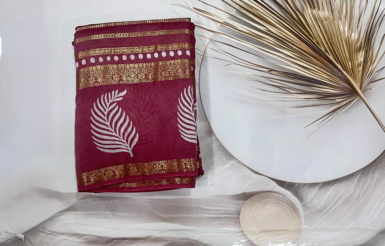 Mul Cotton saree (Pink)- AS0274