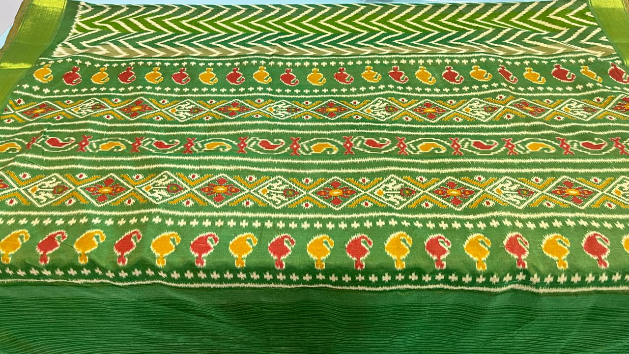 Cotton Silk saree (Green )- AS0267 - Image 2