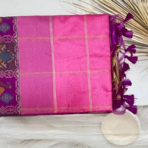 Cotton Silk ikkat saree ( Pink)- AS0264