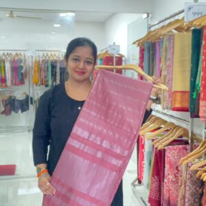 Tussar silk saree ( Brick Pink)- AS0131