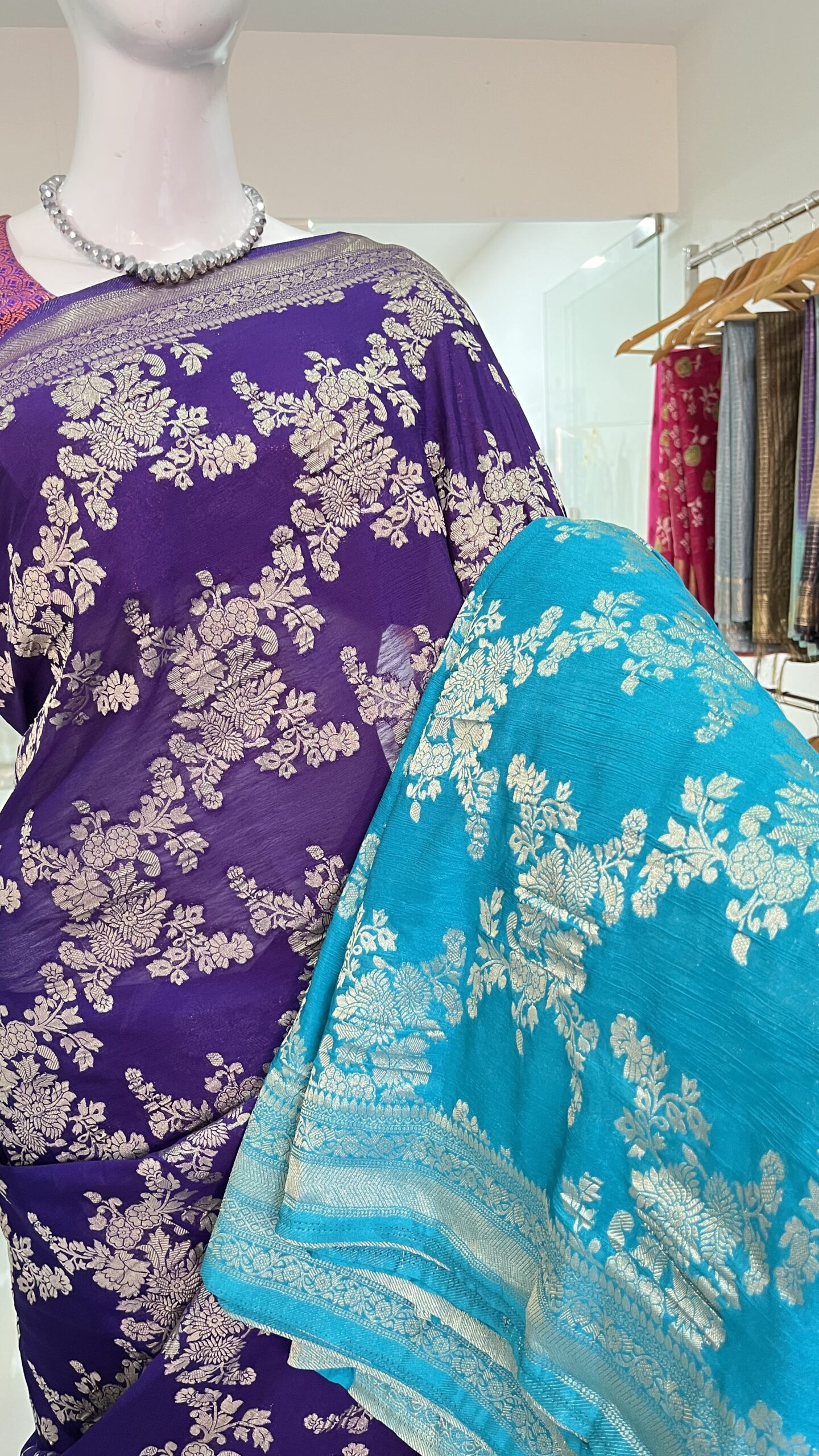 Georgette Banarasi (Blue)-AS0277