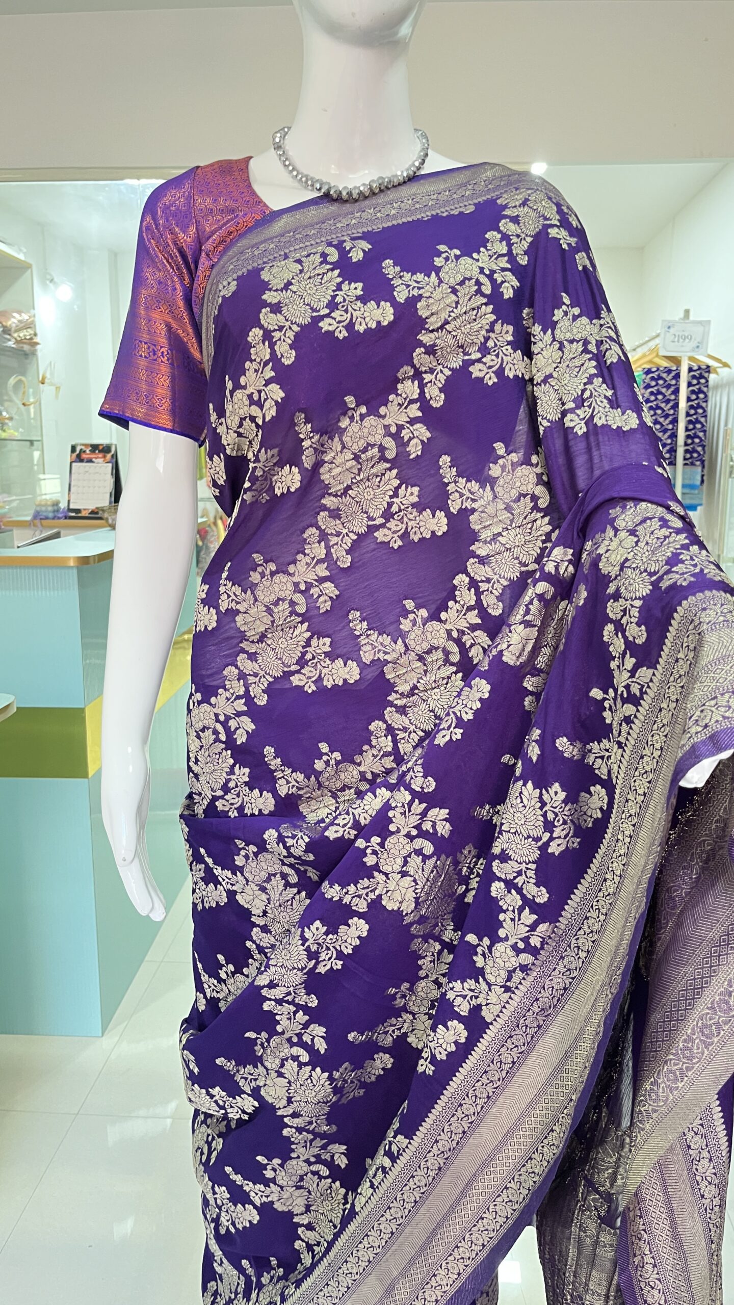 Georgette Banarasi (Purple)-AS0277