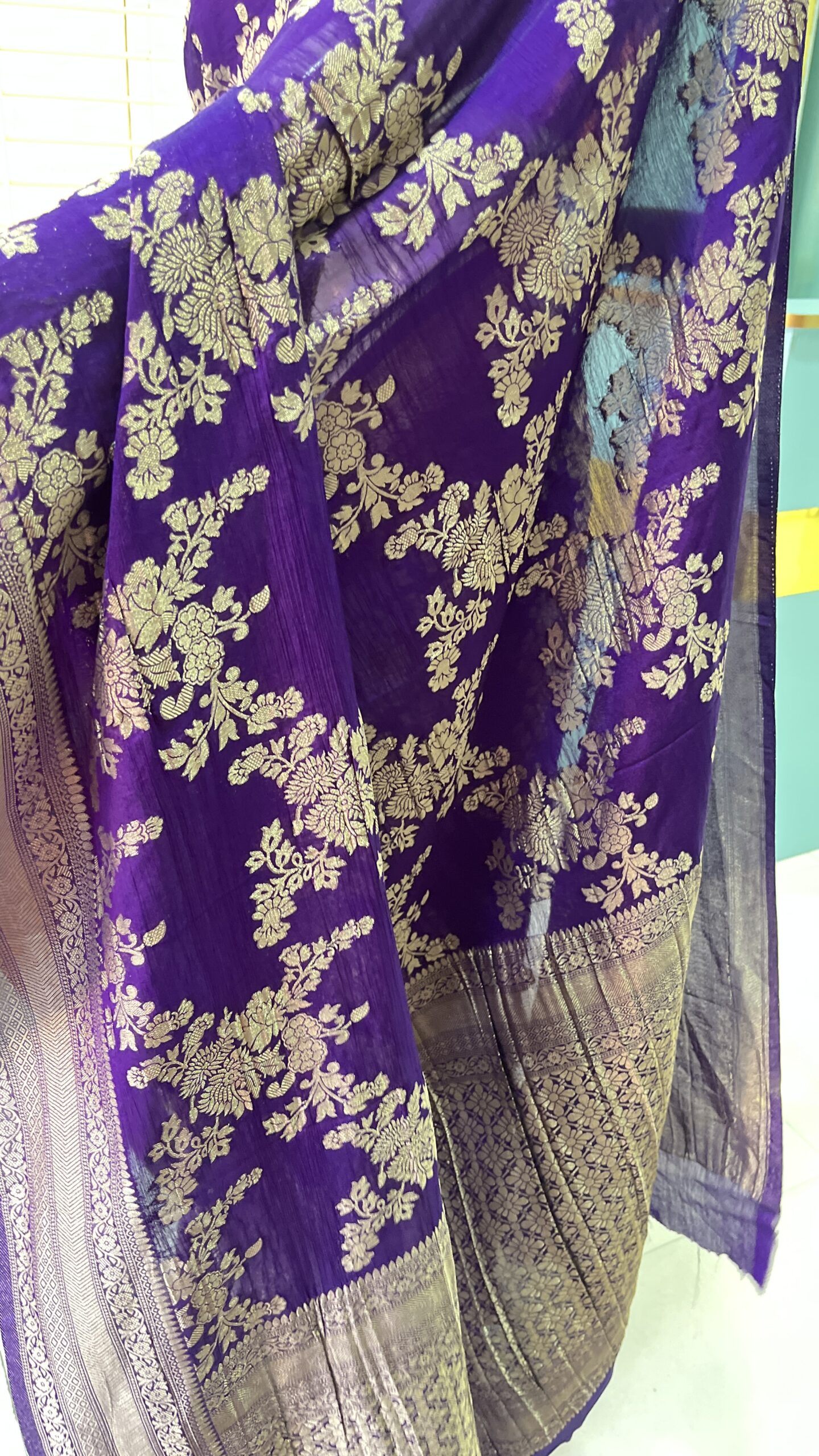 Georgette Banarasi (Blue)-AS0277 - Image 3