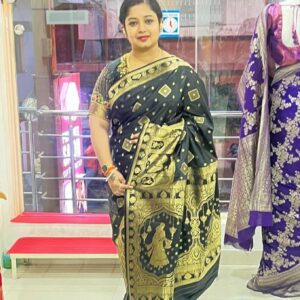 Banarasi Katan Silk (Black)-AS0261
