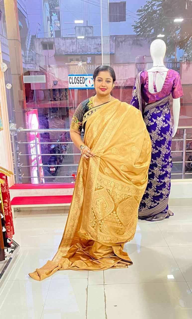 Banarasi Katan Silk (Gold)-AS0261 - Image 2
