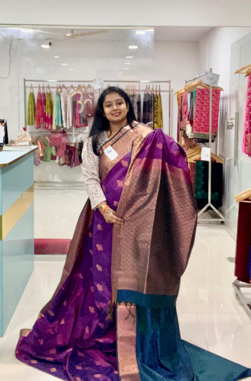 Kanchi Soft Silk (Purple Green)-AS0286 - Image 2