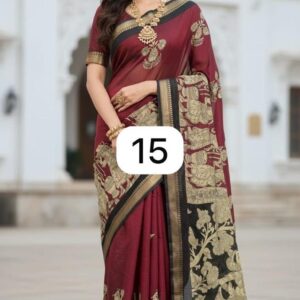 Mull Cotton Kalamkari (Maroon)-AS0292